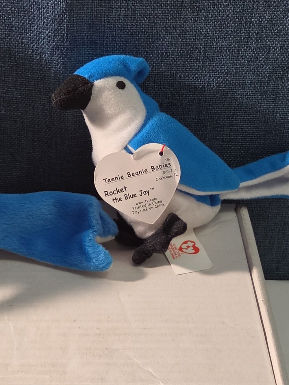Ty Beanie Baby Rocket the Blue Jay Set Standard & Teenie Beanie 1998 NWT Bird - Picture 8 of 16
